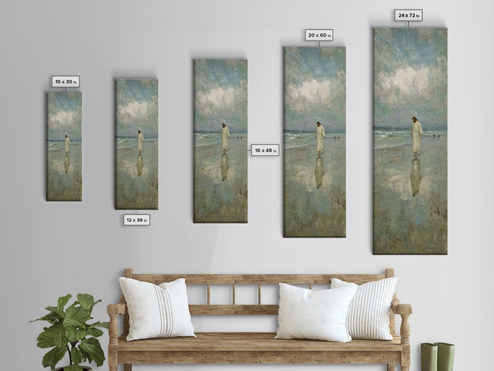 Walk of Peace – Framed Canvas Print – Jesus Painting – Christian Art – Tall Skinny Art Print – Christian Wall Art – Christmas Art