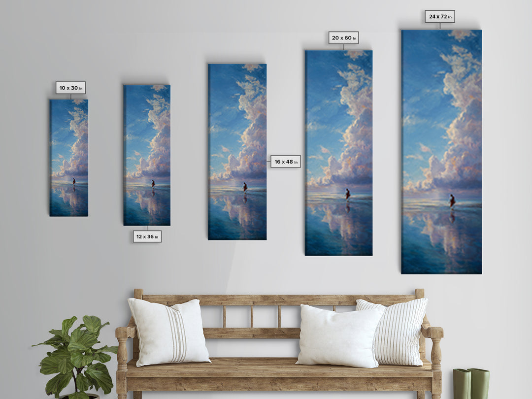 Heavenlit Journey – Framed Canvas Print – Christian Wall Art – Christian Art Canvas – Tall Narrow Wall Art – Jesus Painting – Christmas Art