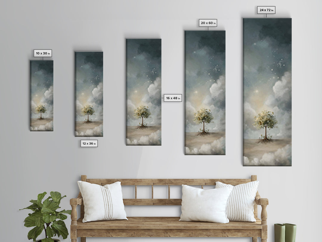 Starlit Tree Hope – Framed Canvas Print – Christian Wall Art – Skinny Art – Christian Art Canvas – Christian Christmas Art – Christian Art