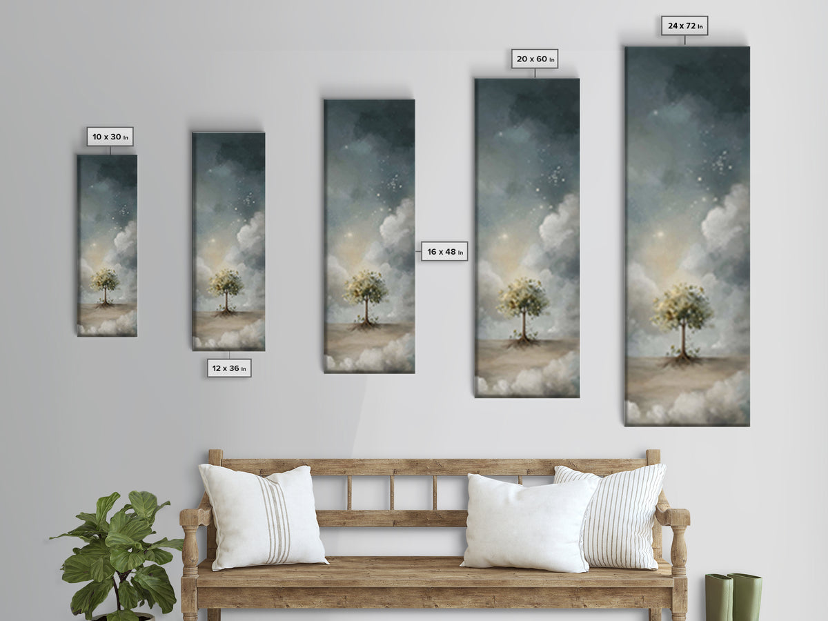 Starlit Tree Hope – Framed Canvas Print – Christian Wall Art – Skinny Art – Christian Art Canvas – Christian Christmas Art – Christian Art