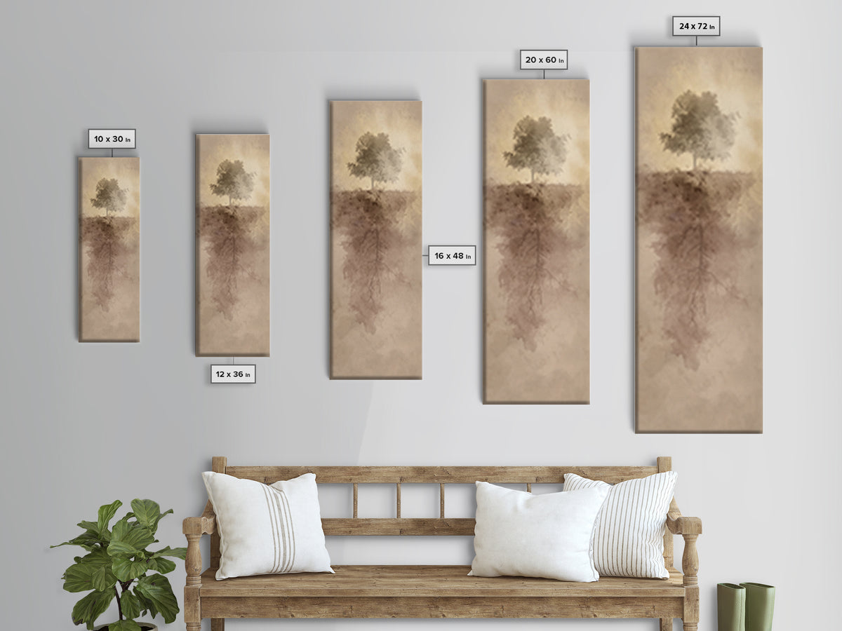 Rooted In Light – Framed Canvas Print – Christian Wall Art – Narrow Art – Christian Art Canvas – Christian Christmas Art – Modern Christian