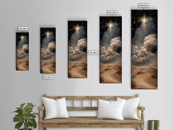 Desert Star Wonder – Framed Canvas Print – Christian Art – Narrow Art – Christian Christmas Art – Christmas Wall Art – Christian Art Canvas