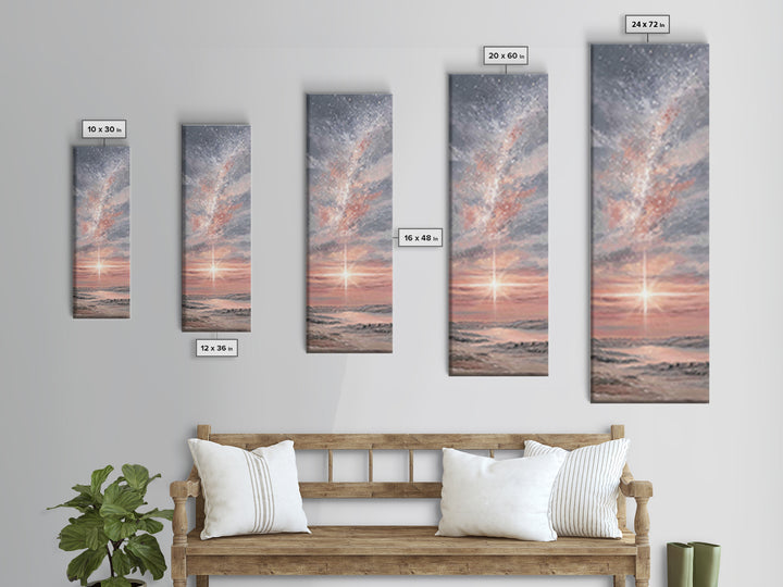 Celestial Dawn Hope – Framed Canvas Print – Skinny Art – Christian Art Canvas – Christian Wall Art – Christmas Art – Modern Christian Art