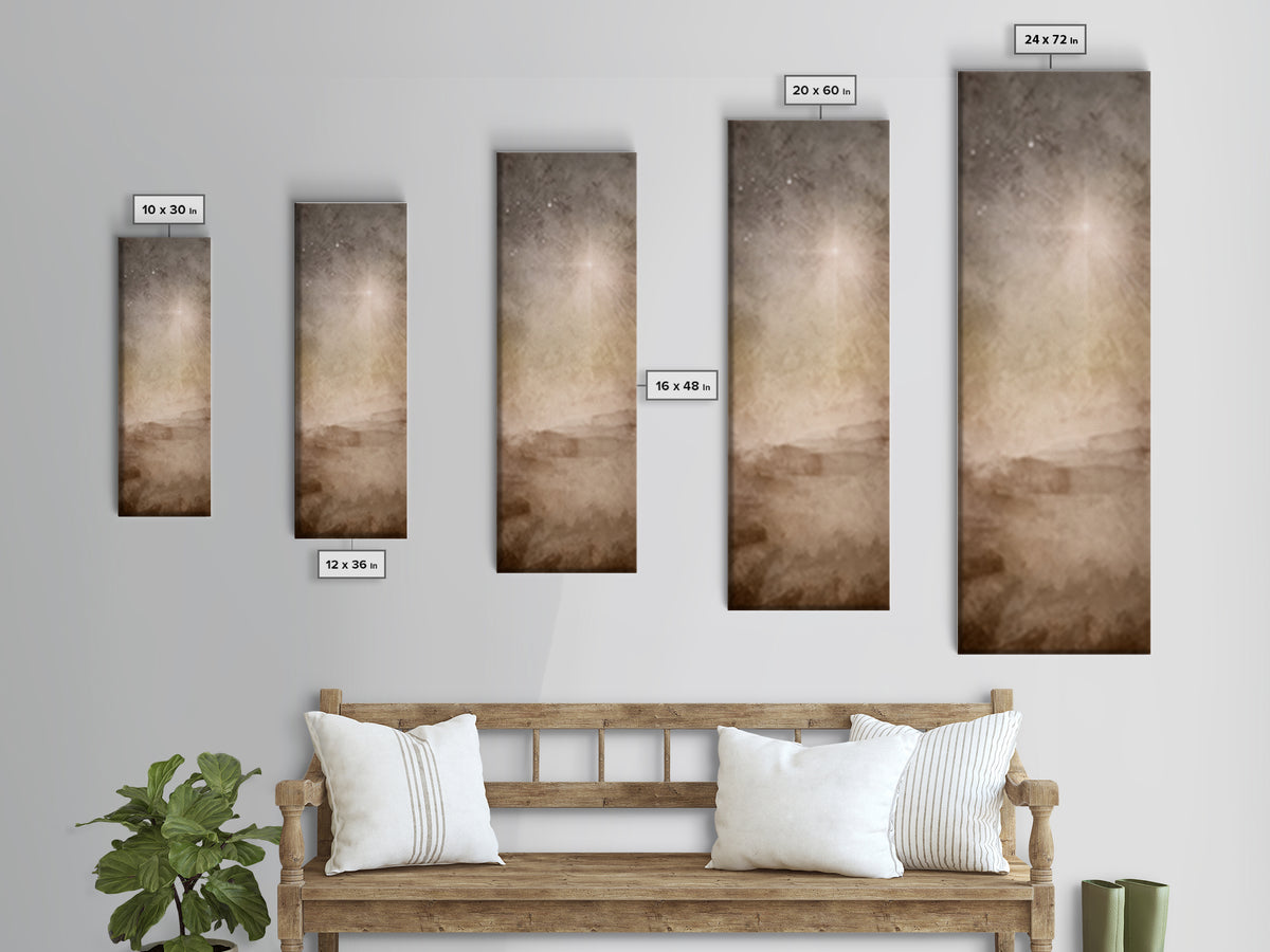 Heaven’s Guiding Star – Framed Canvas Print – Christian Wall Art – Narrow Art – Christian Art Canvas – Christmas Art – Subtle Christian Art