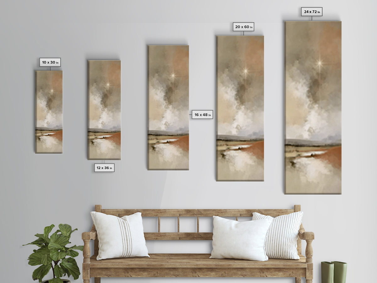 Desert Dawn Star, Framed Canvas Print, Christian Wall Art, Christian Art Print, Skinny Art, Christmas Art Prints, Modern Christian Art