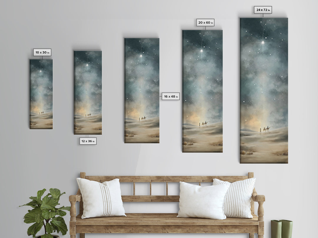 Sacred Journey Light | Framed Canvas Print | Christian Art | Christmas Wall Art | Narrow Art | Christian Gift Ideas | Christian Art Canvas