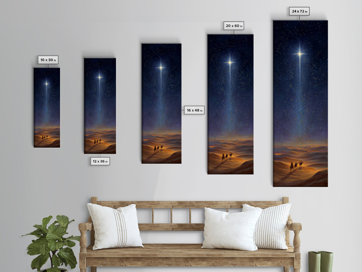 Faithful Caravan Star – Framed Canvas Print – Christian Christmas Art – Christian Painting – Skinny Art – Christian Art Gift – Christmas Wa