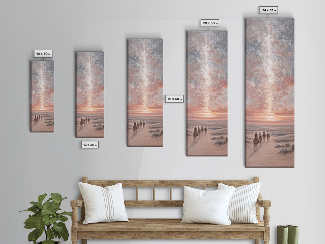 Blessed Night Sky | Framed Canvas Print | Christian Art Print | Christmas Art | Narrow Art | Framed Christian Art | Christmas Canvas Wall A
