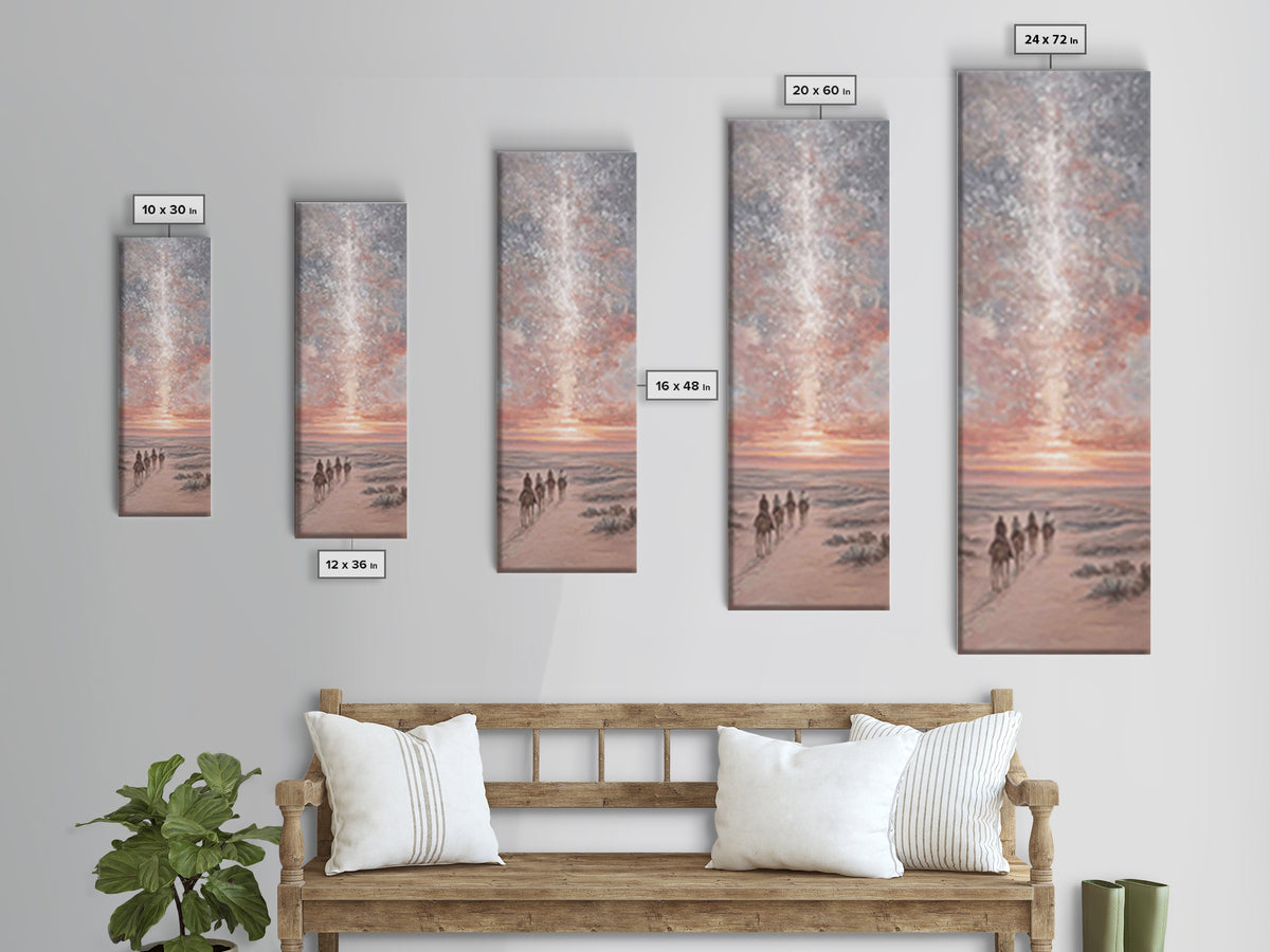 Blessed Night Sky | Framed Canvas Print | Christian Art Print | Christmas Art | Narrow Art | Framed Christian Art | Christmas Canvas Wall A