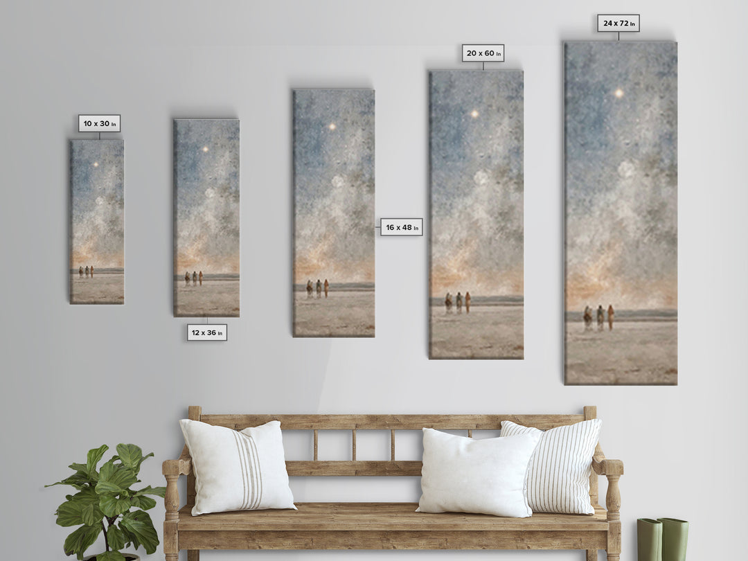 Star Above The Way – Framed Canvas Print – Christian Wall Art – Christmas Art Prints – Narrow Art – Christian Art Painting – Christian Chri