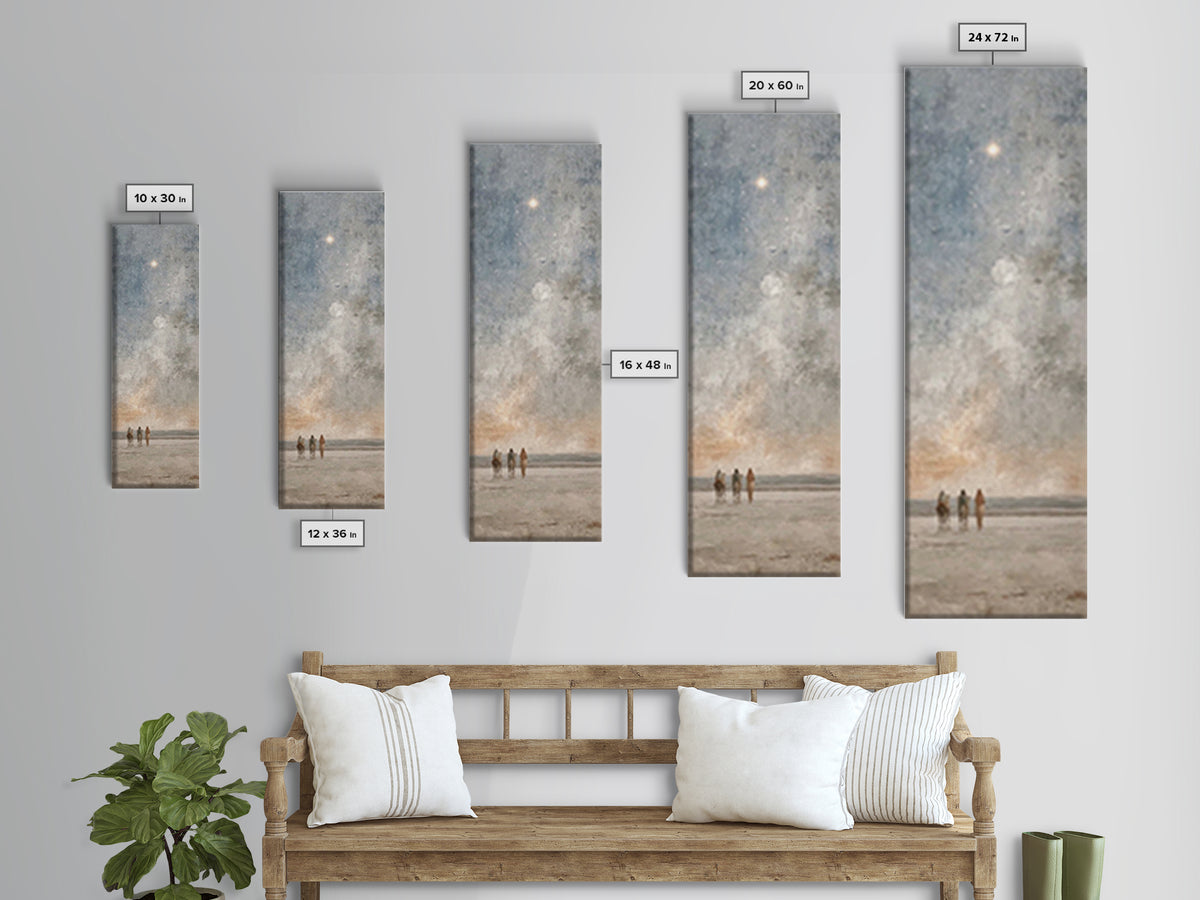 Star Above The Way – Framed Canvas Print – Christian Wall Art – Christmas Art Prints – Narrow Art – Christian Art Painting – Christian Chri