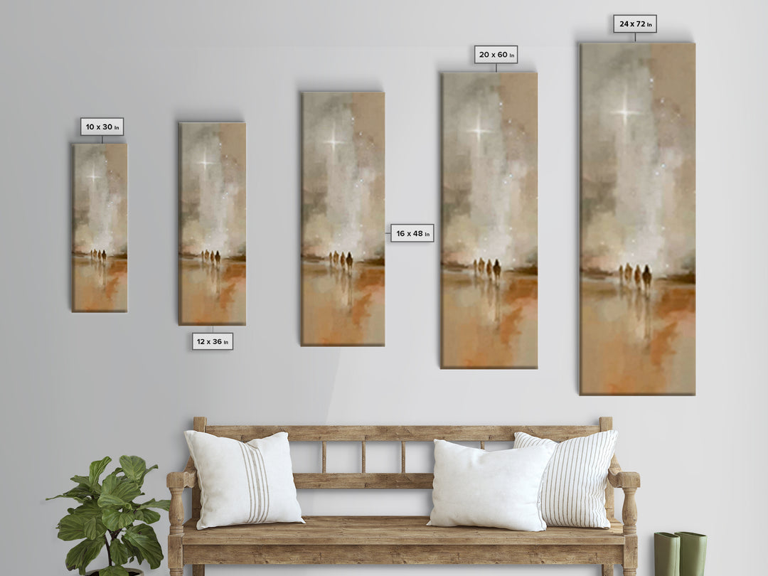 Guiding Desert Star – Framed Canvas Print – Christian Wall Art – Christmas Art – Christian Art Canvas – Tall Narrow Wall Art – Jesus Painti