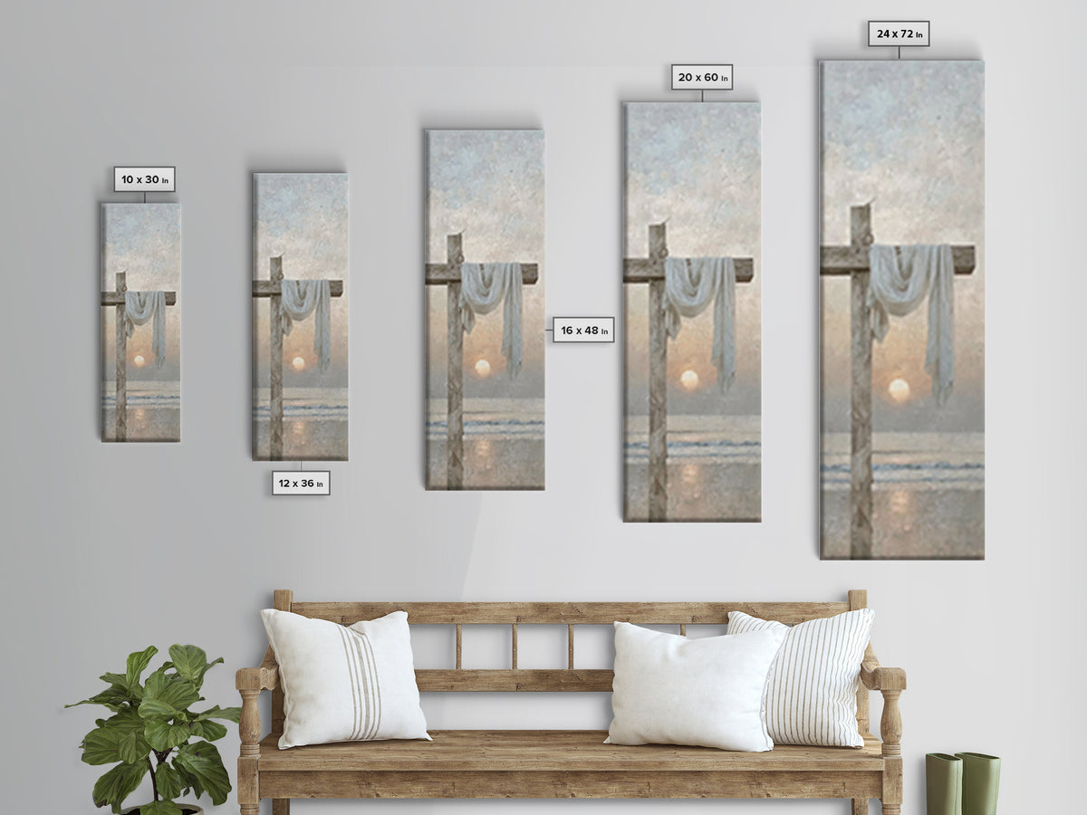 Quiet Cross Serenity – Framed Canvas Print – Tall Skinny Art Print – Christian Art Canvas – Christian Wall Art – Christmas Art – Christian