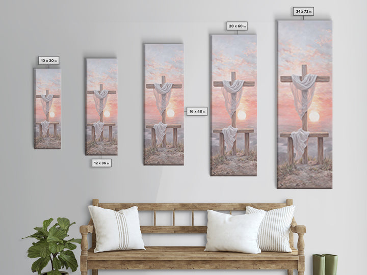 Mercy At Sunrise | Framed Canvas Print | Tall Narrow Wall Art | Christian Wall Art | Christian Painting | Christian Christmas Art | Christi