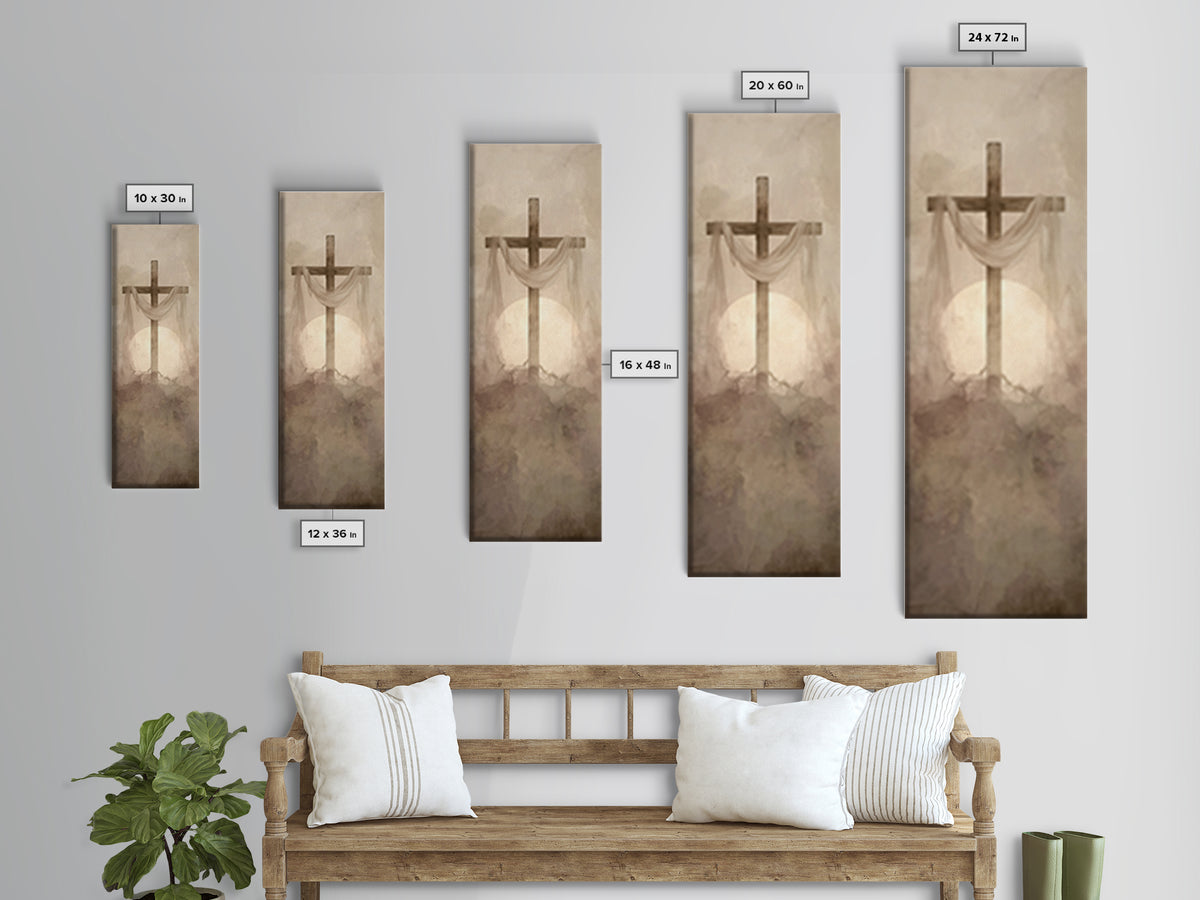 Calm Of Restoration, Framed Canvas Print, Skinny Art, Christian Art Canvas, Jesus Painting, Christian Gift, Christmas Wall Art