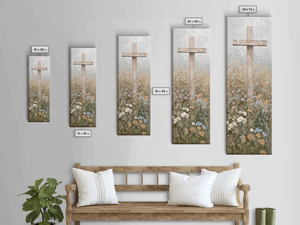 Field Of Mercy | Framed Canvas Print | Skinny Art | Christian Wall Art | Christian Art Canvas | Subtle Christian Art | Christian Christmas