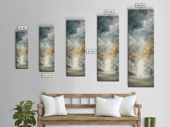 Heavenly Pathway, Framed Canvas Print, Narrow Art, Christian Art Print, Christian Painting, Christian Wall Art, Modern Christian Art