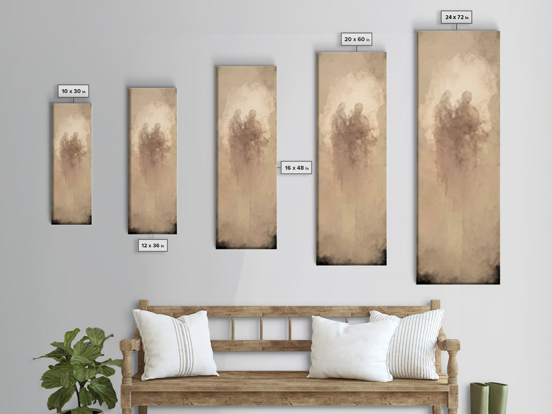 Sacred Reunion | Framed Canvas Print | Narrow Art | Christian Wall Art | Christian Art Print | Subtle Christian Paintings | Christian Decor