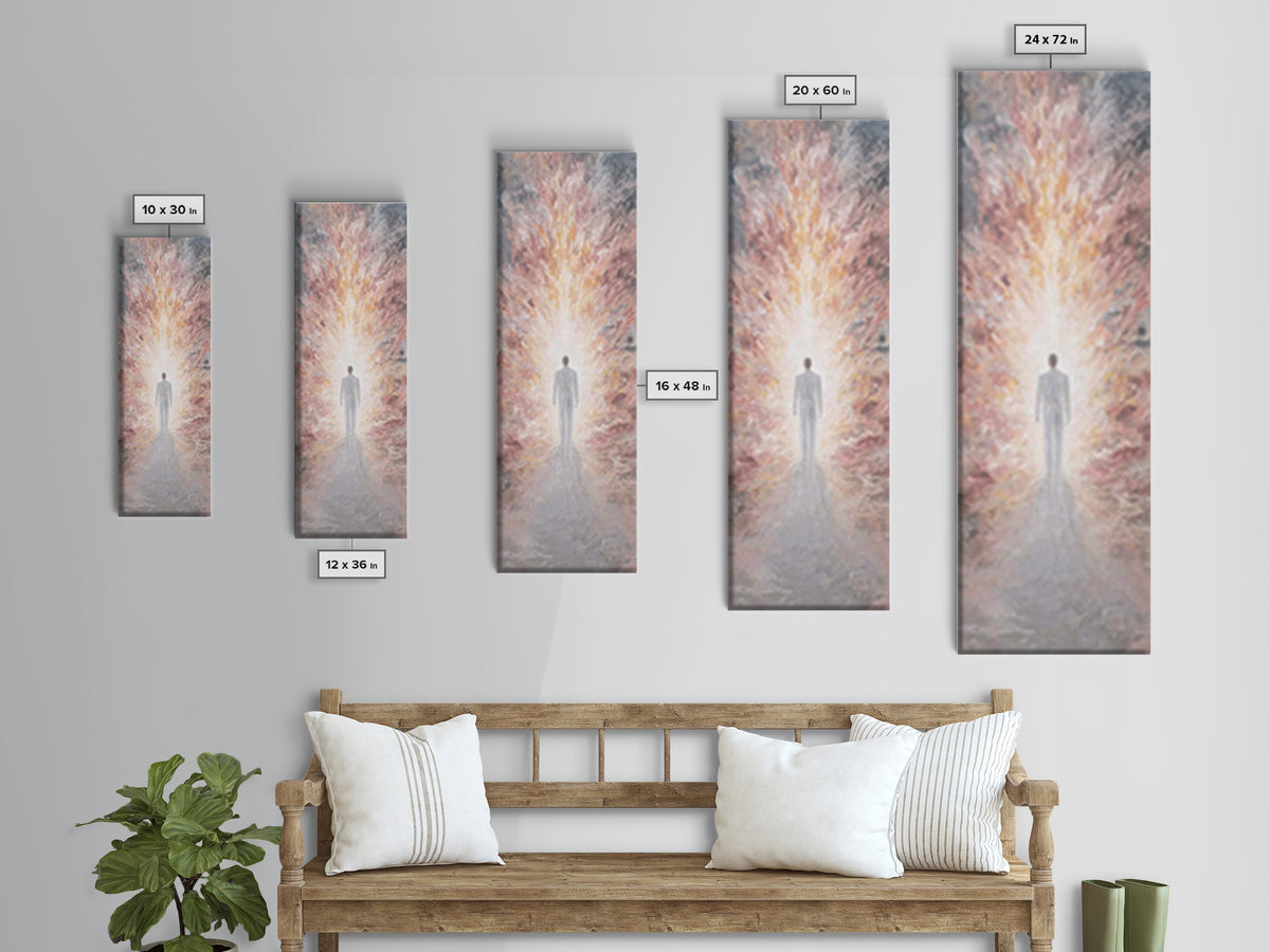Radiant Ascension – Framed Canvas Print – Tall Narrow Wall Art – Christian Art Print – Christian Wall Art – Modern Christian Painting – Chr