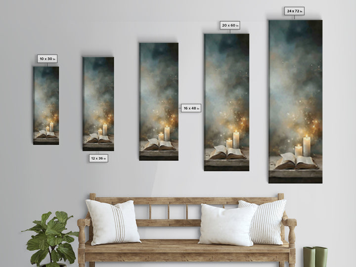 Candlelit Devotion – Framed Canvas Print – Narrow Art – Christian Art Canvas – Christian Wall Art – Christian Art Print – Christian Gift Id
