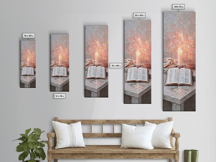 Graceful Scripture Light – Framed Canvas Print – Skinny Art – Modern Christian Art – Christian Art Canvas – Christian Wall Art – Christian