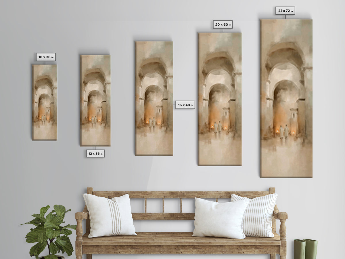 Sanctuary Passage Walk – Framed Canvas Print – Narrow Art – Christian Wall Art – Abstract Christian Art – Christian Art Work – Christian Gi