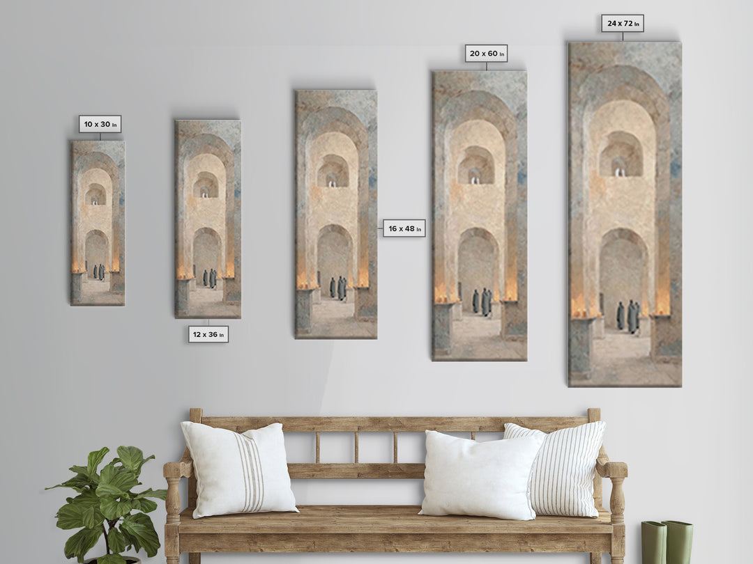 Chapel Candle Procession – Framed Canvas Print – Skinny Art – Christian Wall Art – Christian Art Canvas – Moody Christian Art – Christian G