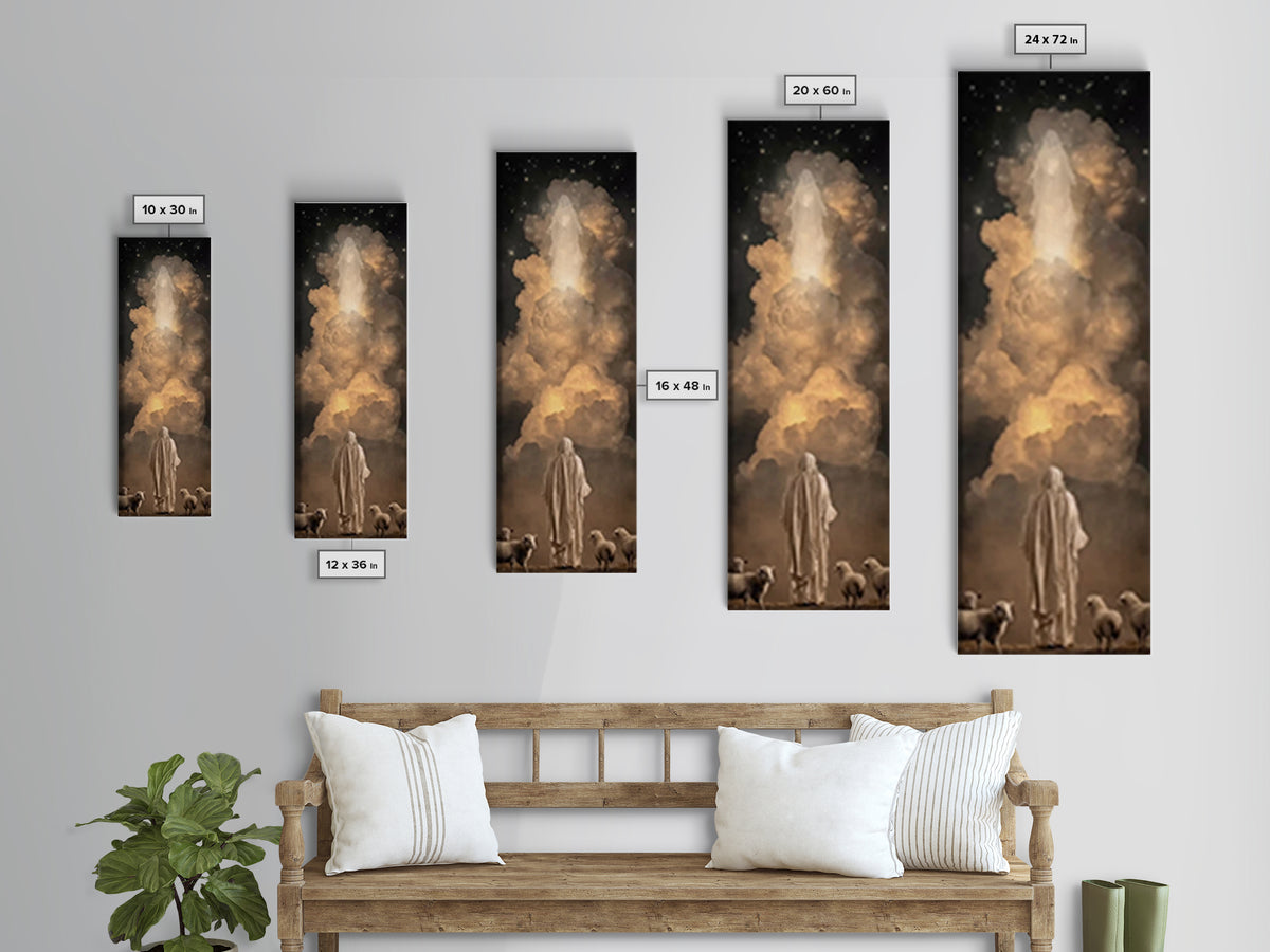 Divine Cloud Vision – Framed Canvas Print – Skinny Art – Christian Art Canvas – Jesus Christmas Art – Christian Wall Art – Christian Christ