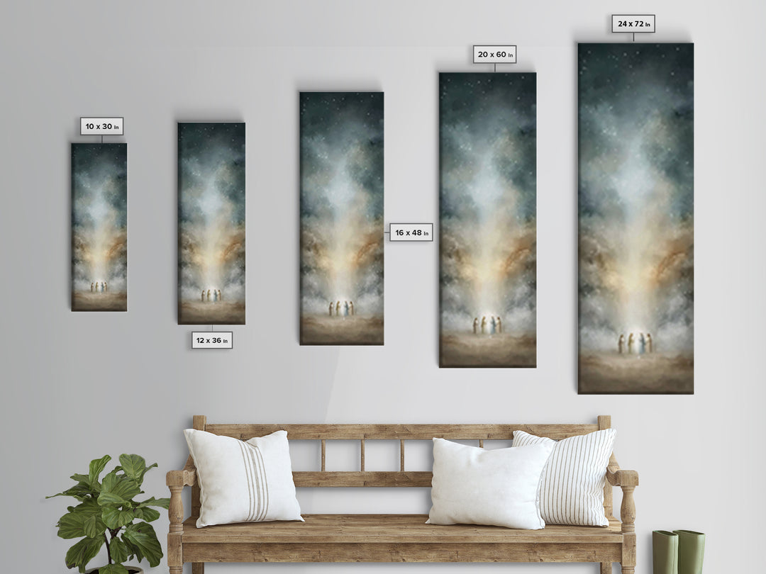 Angelic Field Light – Framed Canvas Print – Tall Narrow Wall Art – Christian Art Print – Christian Wall Art – Subtle Christian Paintings –