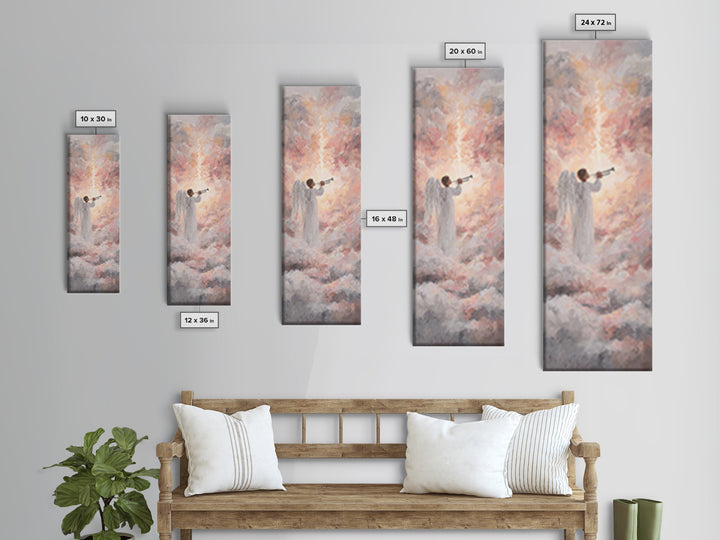 Angelic Dawn Herald – Framed Canvas Print – Tall Skinny Art Print – Christian Wall Art – Christian Art Canvas – Christian Decor