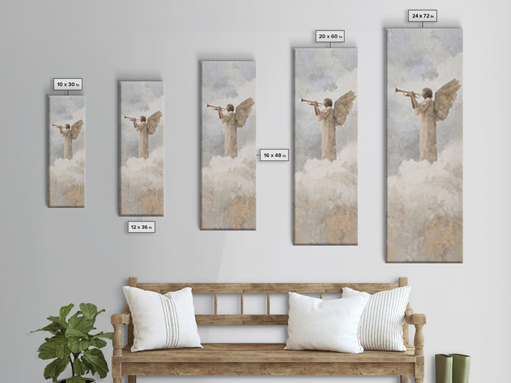 Trumpet Of Glory – Framed Canvas Print – Tall Narrow Wall Art – Christian Art Canvas – Christian Wall Art – Christian Christmas Art