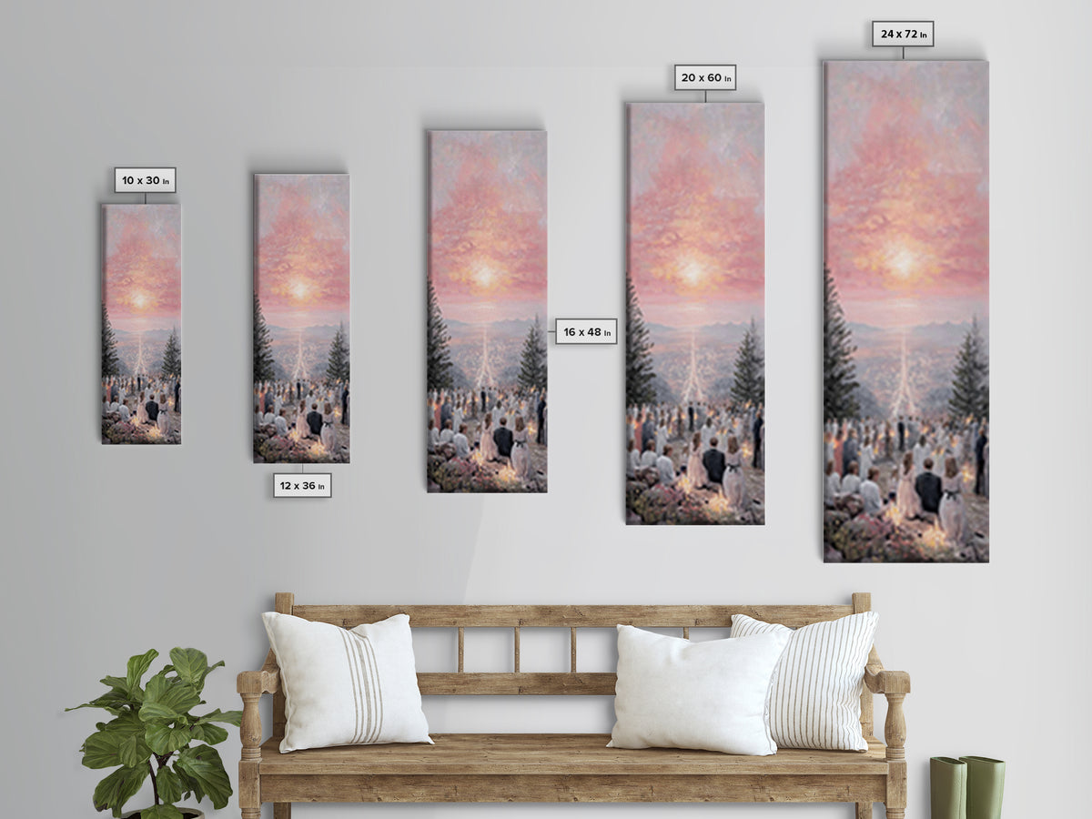 Candlelit Vigil Sky – Framed Canvas Print – Skinny Art – Christian Wall Art – Christian Art Print – Christian Christmas Art – Jesus Art