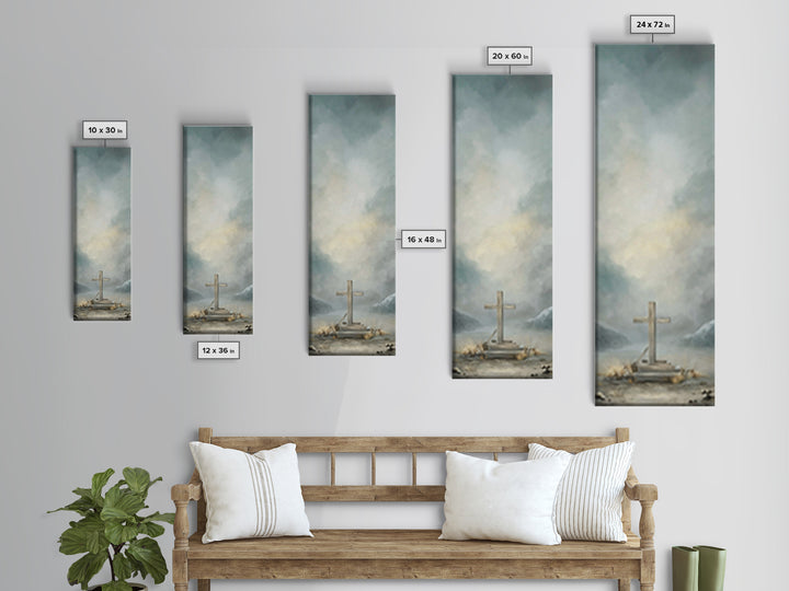 Cross Of Mercy – Framed Canvas Print – Tall Skinny Art Print – Christian Art Canvas – Christian Wall Art – Christian Art Print