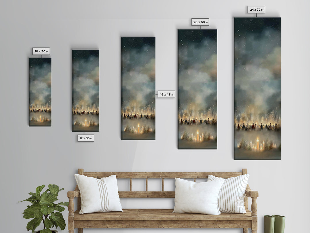 Tender Consolation | Framed Canvas Print | Christian Painting | Christian Christmas Art | Modern Christian Art | Tall Skinny Art Print