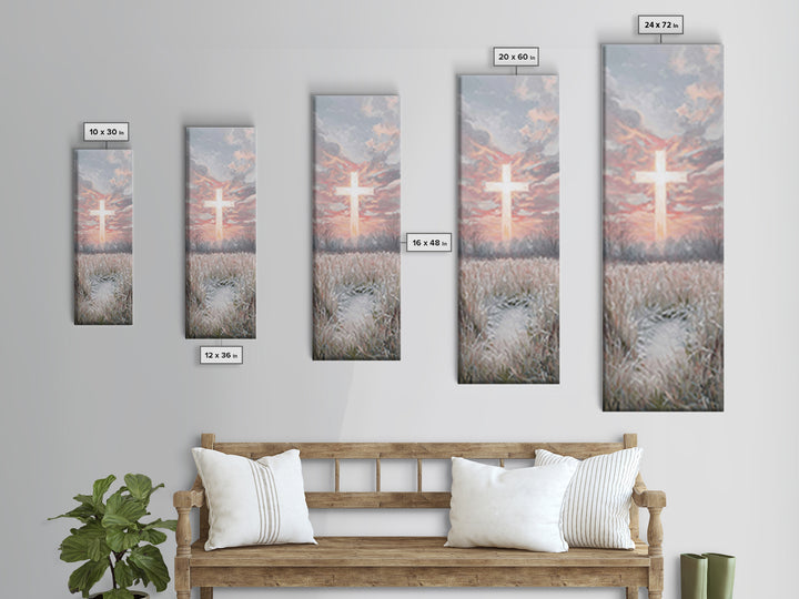 Dawn Of Grace – Framed Canvas Print – Jesus Painting – Christian Art Canvas – Tall Narrow Wall Art – Christmas Art – Christian Wall Art