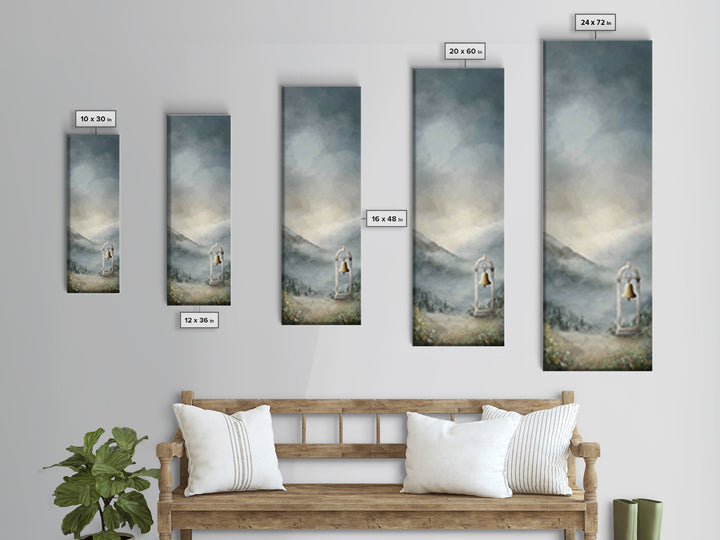 Old Chapel Bell – Framed Canvas Print – Tall Narrow Wall Art – Christian Wall Art – Jesus Painting – Christian Art Canvas – Christmas Art