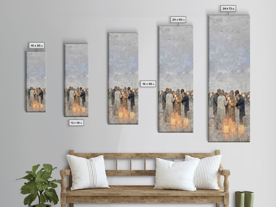 Holy Manger Light | Framed Canvas Print | Christmas Wall Art | Christian Christmas Decor | Christian Art Canvas | Skinny Art
