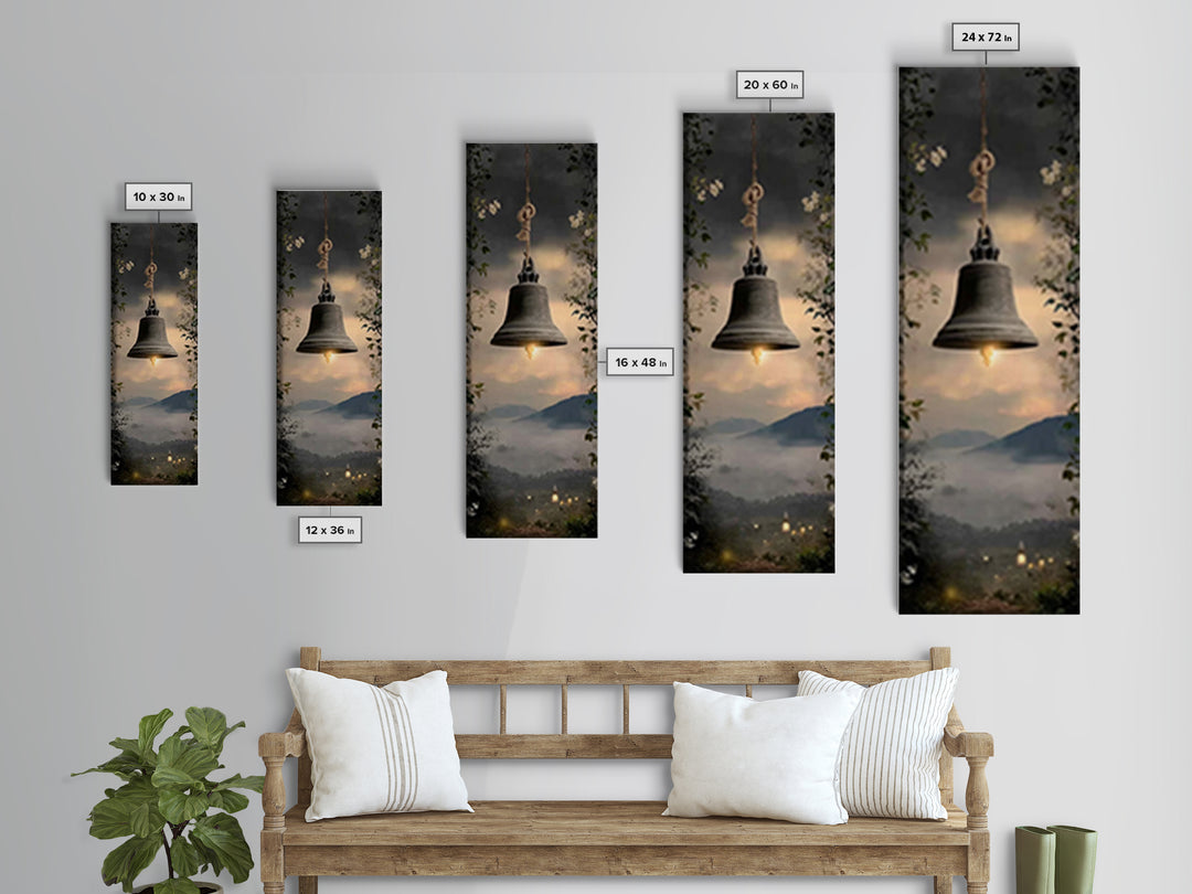 Evening Chapel Call – Framed Canvas Print – Christian Wall Art – Narrow Art – Christian Art Canvas – Christian Painting – Christian Decor