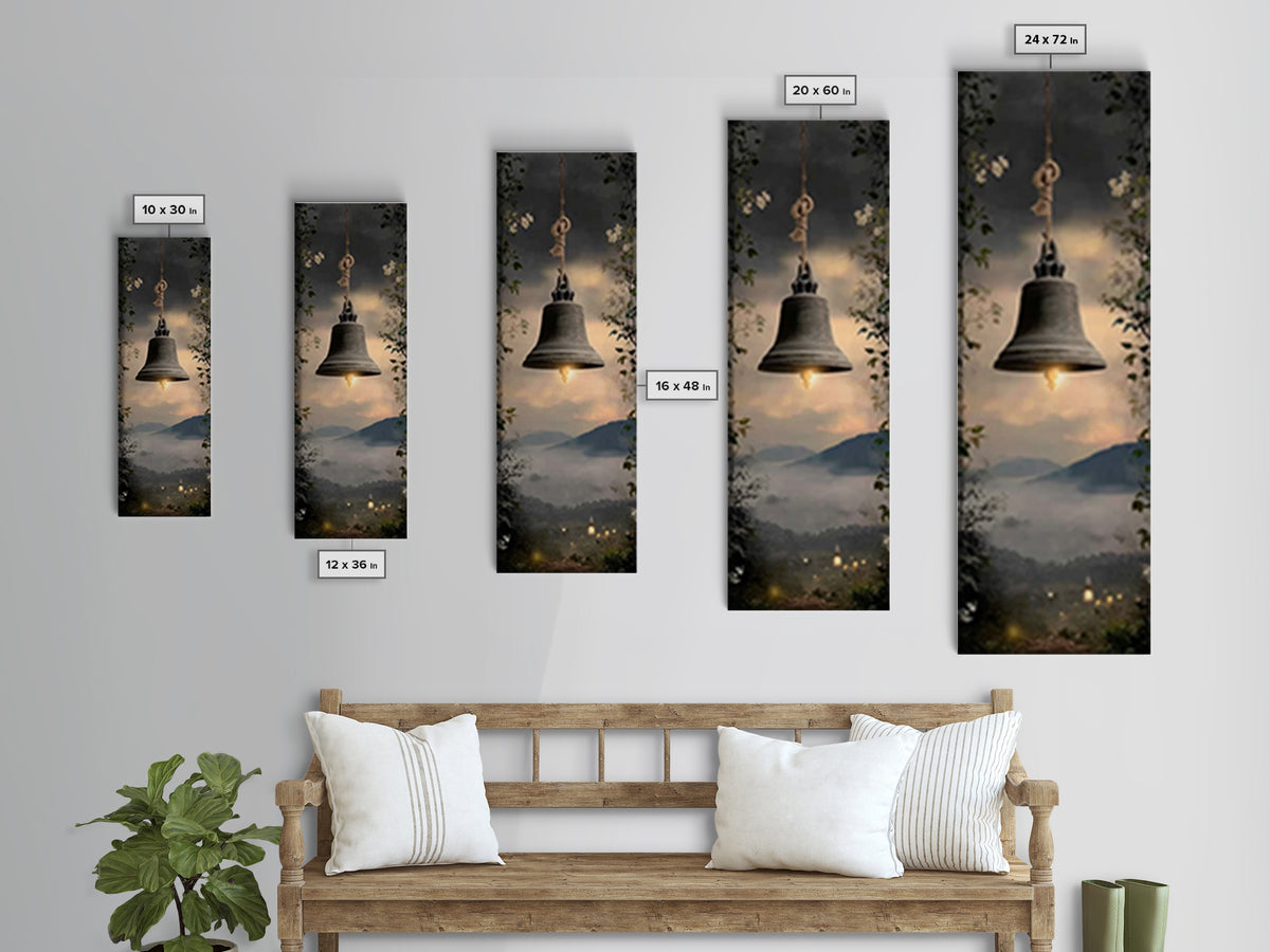 Evening Chapel Call – Framed Canvas Print – Christian Wall Art – Narrow Art – Christian Art Canvas – Christian Painting – Christian Decor