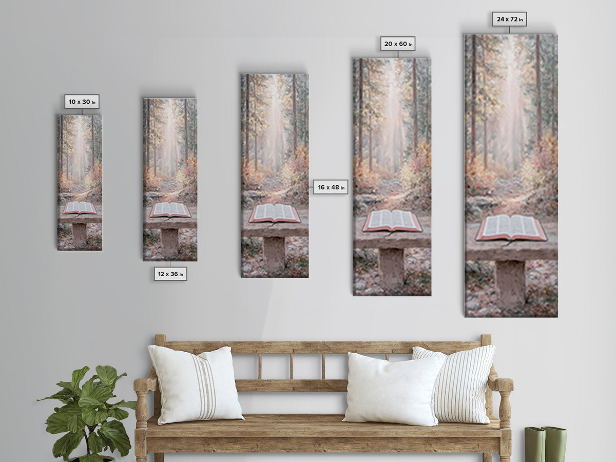 Sanctuary In Mist | Framed Canvas Print | Christian Wall Art | Skinny Art | Christian Art Canvas | Christian Painting | Christian Decor