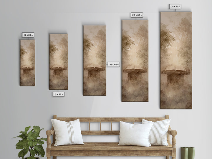 Forest Prayer Table – Framed Canvas Print – Christian Wall Art – Christian Painting – Skinny Art – Christian Art Canvas – Christian Decor