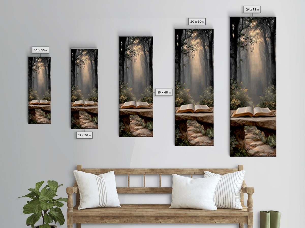Holy Word Light | Framed Canvas Print | Christian Painting | Christian Art Canvas | Tall Narrow Wall Art | Christian Wall Art | Christian D