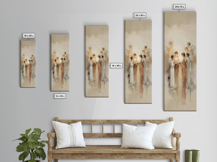Heavenly Candle Vigil – Framed Canvas Print – Christian Wall Art – Christian Art Canvas – Narrow Art – Christmas Art – Christian Decor