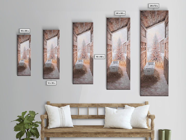Manger Blessing – Framed Canvas Print – Christian Wall Art – Christmas Art – Christian Art Canvas – Tall Narrow Wall Art