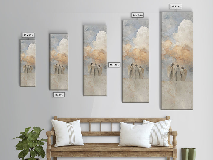 Angels In Prayer – Framed Canvas Print, Christian Wall Art, Christian Art Canvas, Narrow Art, Christian Christmas Art, Christian Gift Ideas