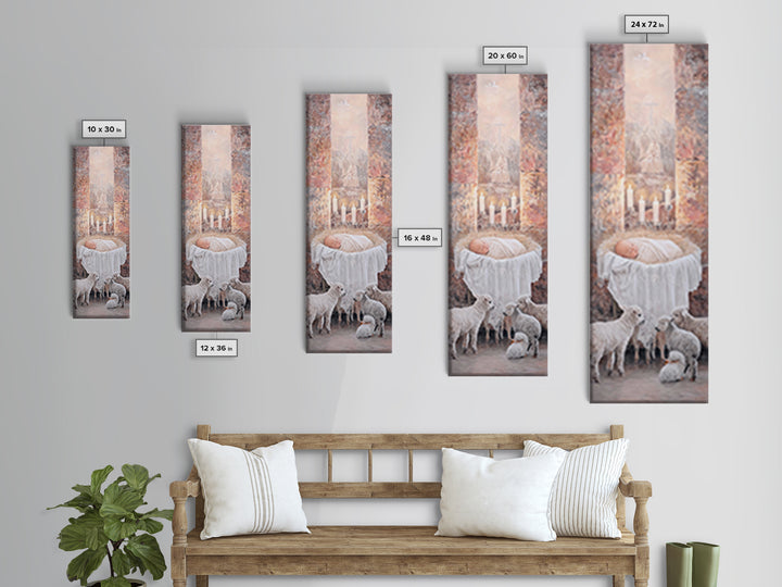 Radiant Birth Light | Framed Canvas Print | Christian Art Canvas | Christian Gift Ideas | Skinny Art | Jesus Christmas Art | Christian Wall
