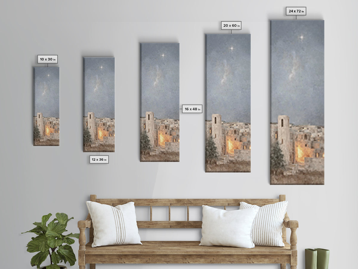 Night of Wonder – Framed Canvas Print – Tall Narrow Wall Art – Christian Christmas Art – Christian Wall Art – Christian Art Canvas – Christ