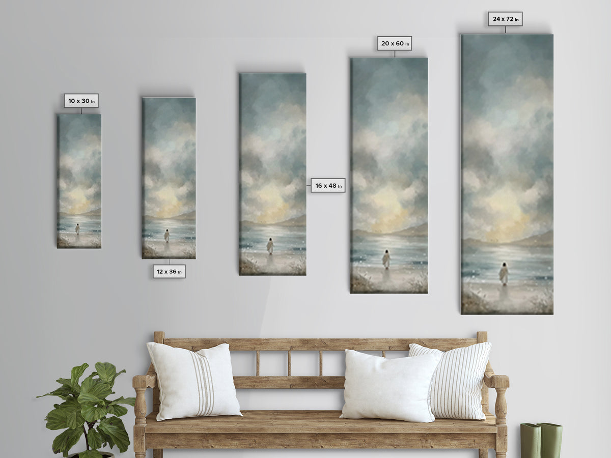 Radiance Of Mercy | Framed Canvas Print | Tall Narrow Wall Art | Christian Wall Art | Christian Art Canvas | Jesus Painting