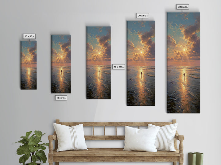 Sea Of Promise | Framed Canvas Print | Tall Narrow Wall Art | Jesus Painting | Christian Art Canvas | Christian Wall Art | Christian Gift