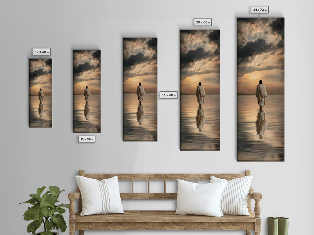Evening Glory Path | Framed Canvas Print | Skinny Art | Christian Wall Art | Jesus Painting | Christian Art Canvas | Christian Christmas Ar